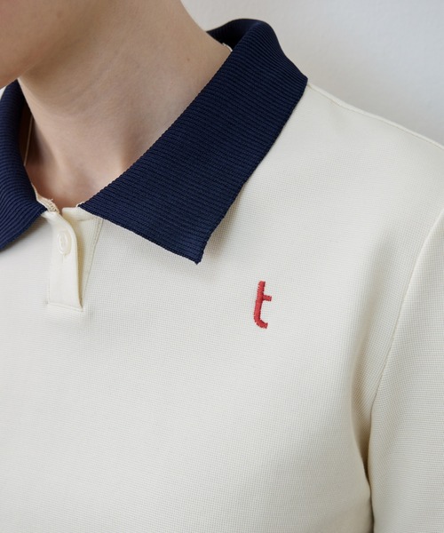 tageechita（タジチタ）の「【tageechita】ショート丈カラーブロックTシャツ/ポロシャツ（Tシャツ/カットソー・レディース・ベージュ/ブラウン・S/M/L）」の17枚目の写真