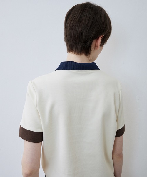tageechita（タジチタ）の「【tageechita】ショート丈カラーブロックTシャツ/ポロシャツ（Tシャツ/カットソー・レディース・ベージュ/ブラウン・S/M/L）」の16枚目の写真