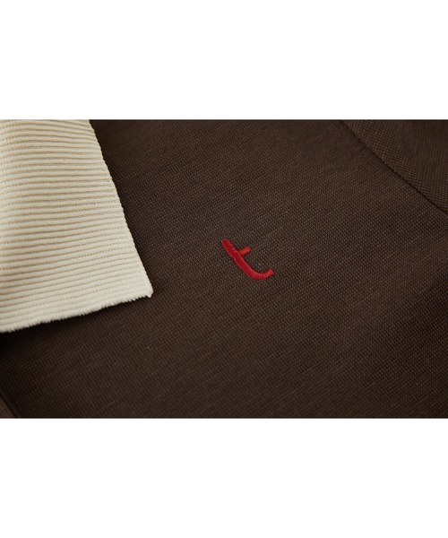 tageechita（タジチタ）の「【tageechita】ショート丈カラーブロックTシャツ/ポロシャツ（Tシャツ/カットソー・レディース・ベージュ/ブラウン・S/M/L）」の6枚目の写真