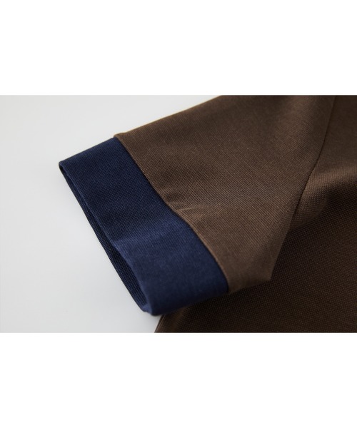 tageechita（タジチタ）の「【tageechita】ショート丈カラーブロックTシャツ/ポロシャツ（Tシャツ/カットソー・レディース・ベージュ/ブラウン・S/M/L）」の5枚目の写真