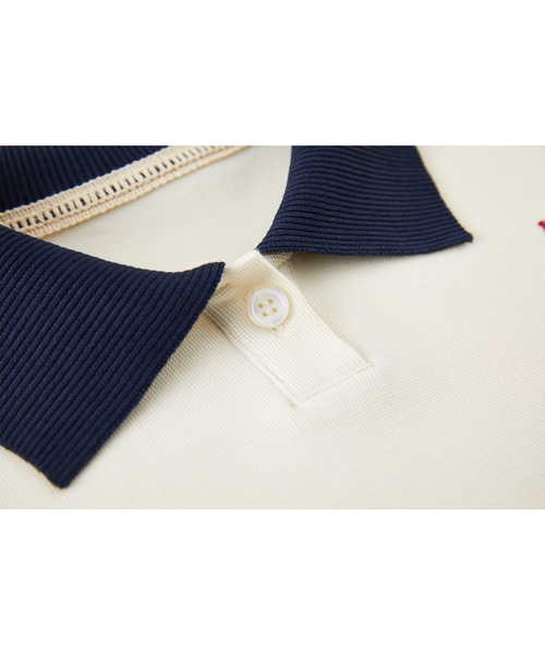 tageechita（タジチタ）の「【tageechita】ショート丈カラーブロックTシャツ/ポロシャツ（Tシャツ/カットソー・レディース・ベージュ/ブラウン・S/M/L）」の4枚目の写真