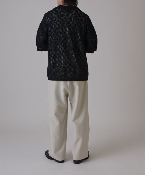 Lui's（ルイス）の「透かし編みスキッパースラブニット（ニット/セーター・メンズ・オフホワイト/ブルー/ブラック・S/M）」の19枚目の写真