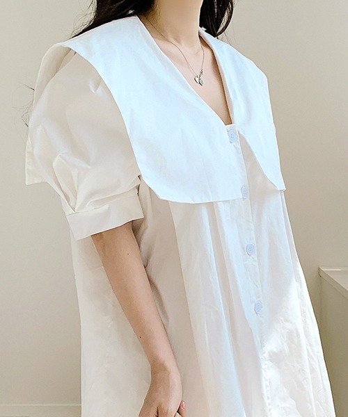 gossip!ロサンゼルス(ゴシップロサンゼルス)の「パフスリーブ ドミニ丈ワンピース(ワンピース・レディース・ブラック/チェック/ホワイト・FREE)」の12枚目の写真