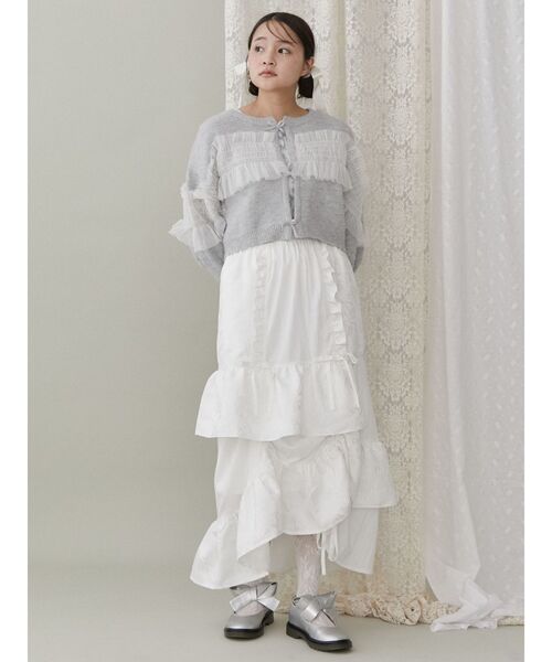 merry jenny(メリージェニー)の「flowerジャカートドロストスカート(スカート・レディース・ブラック/オフホワイト・FREE)」の22枚目の写真