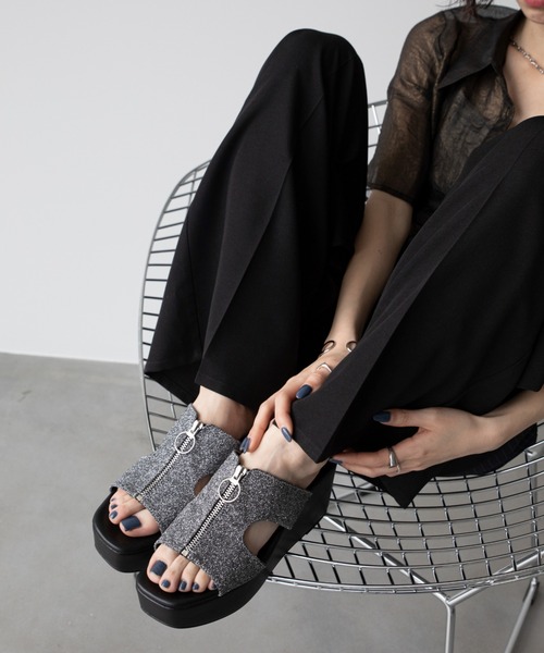 VACANCY（ヴァカンシー）の「厚底ラメサンダル（サンダル・レディース・ブラック/ブルー・MEDIUM/X-LARGE/LARGE）」の8枚目の写真