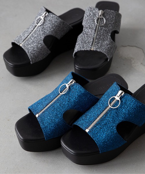 VACANCY（ヴァカンシー）の「厚底ラメサンダル（サンダル・レディース・ブラック/ブルー・MEDIUM/X-LARGE/LARGE）」の10枚目の写真