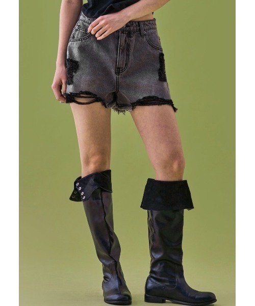 FANCY CLUB（ファンシークラブ）の「A'GEM/9 × .kom 『 FANCY CLUB/ファンシークラブ』 VINTAGE DENIM SHORTS/ビンテージデニムショートパンツ（デニムパンツ・レディース・A/ブラック・1/2）」の22枚目の写真