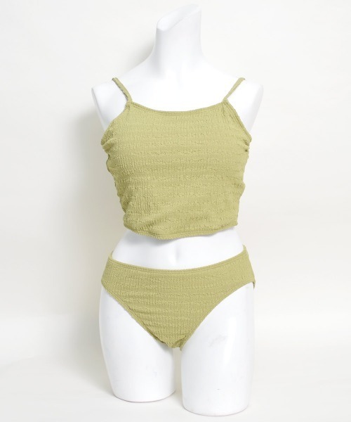 LAVIA（ラヴィア）の「ストリングキャミソールビキニ（水着・レディース・グリーン/ブラック・M/L）」の7枚目の写真