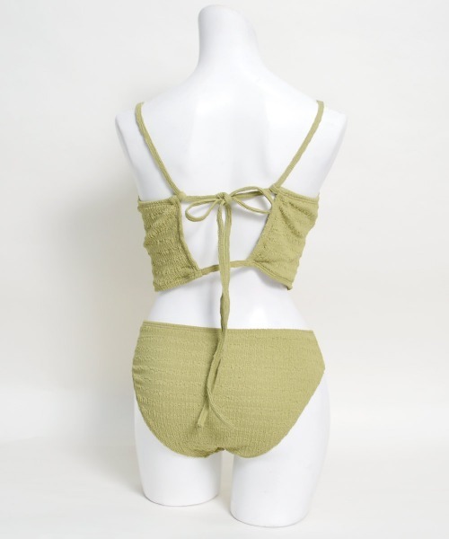 LAVIA（ラヴィア）の「ストリングキャミソールビキニ（水着・レディース・グリーン/ブラック・M/L）」の5枚目の写真