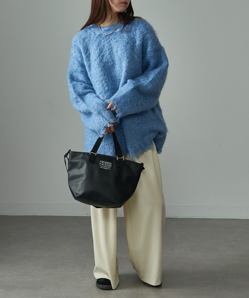 FREDRIK PACKERS（フレドリックパッカーズ）の「【FREDRIK PACKERS】EC限定商品　FAM TOTE ECO LEATHER WIDE（トートバッグ・レディース・ベージュ/アイボリー/ブラック/グレー・FREE）」の6枚目の写真