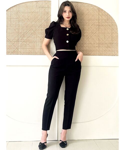 RESEXXY(リゼクシー)の「センタープレステーパードパンツ【セットアップ着用可能】(その他パンツ・レディース・ブルー/ブラック/その他1・FREE)」の4枚目の写真