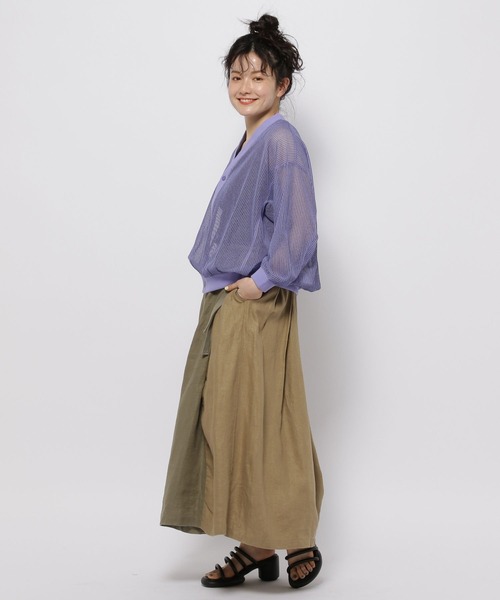 niko and...（ニコアンド）の「シアーラッセルストライプカーディガン（カーディガン/ボレロ・レディース・ラベンダー/チャコール/オフホワイト・FREE）」の18枚目の写真