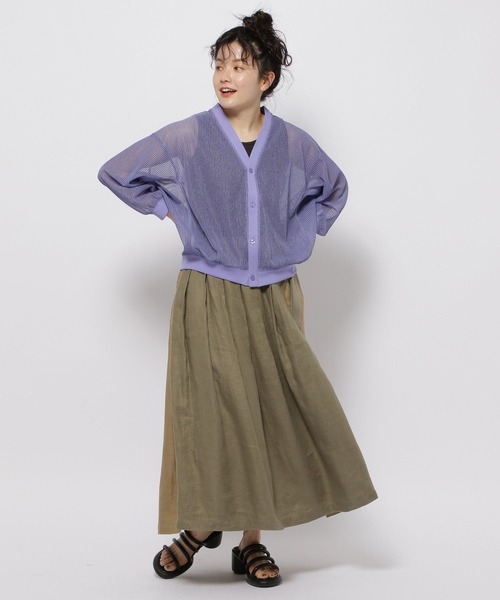 niko and...（ニコアンド）の「シアーラッセルストライプカーディガン（カーディガン/ボレロ・レディース・ラベンダー/チャコール/オフホワイト・FREE）」の19枚目の写真