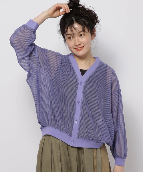 ニコアンド　シアーカーディガン 新品】ニコアンド be with M Misayo ロゴシアーカーディガン