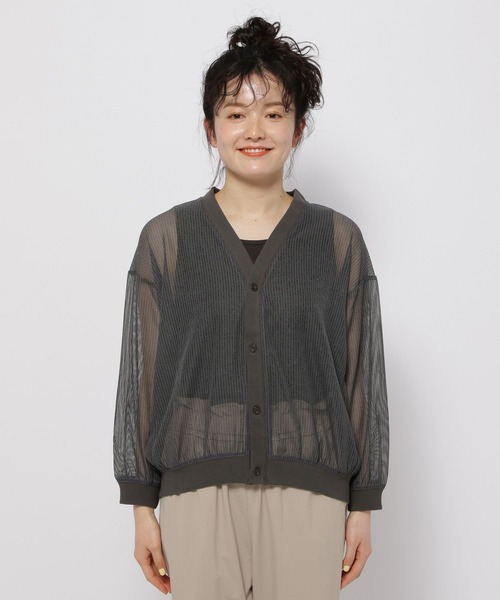 niko and...（ニコアンド）の「シアーラッセルストライプカーディガン（カーディガン/ボレロ・レディース・ラベンダー/チャコール/オフホワイト・FREE）」の21枚目の写真