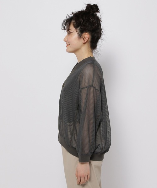 niko and（ニコアンド）の「シアーラッセルストライプカーディガン