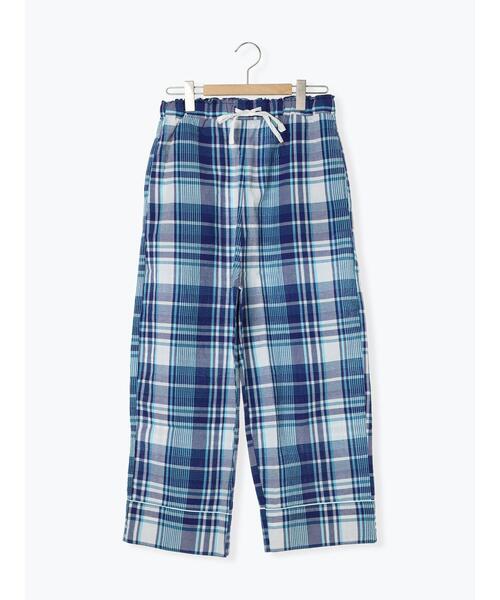 Et grenier by Samansa Mos2（エグルニエバイサマンサモスモス）の「マドラスチェックストレートパンツ（ルームウェア/パジャマ・レディース・ブルー/ピンク/イエロー・F）」の2枚目の写真