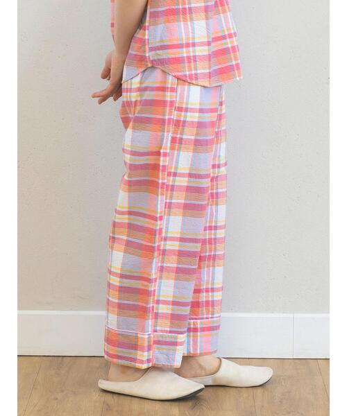 Et grenier by Samansa Mos2（エグルニエバイサマンサモスモス）の「マドラスチェックストレートパンツ（ルームウェア/パジャマ・レディース・ブルー/ピンク/イエロー・F）」の4枚目の写真