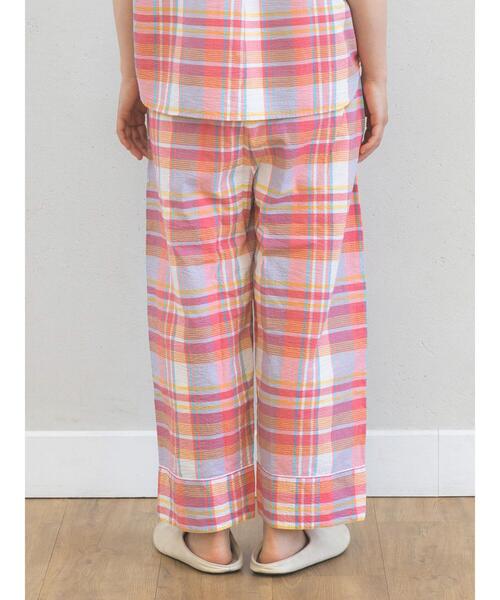 Et grenier by Samansa Mos2（エグルニエバイサマンサモスモス）の「マドラスチェックストレートパンツ（ルームウェア/パジャマ・レディース・ブルー/ピンク/イエロー・F）」の6枚目の写真