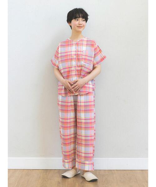 Et grenier by Samansa Mos2（エグルニエバイサマンサモスモス）の「マドラスチェックストレートパンツ（ルームウェア/パジャマ・レディース・ブルー/ピンク/イエロー・F）」の7枚目の写真