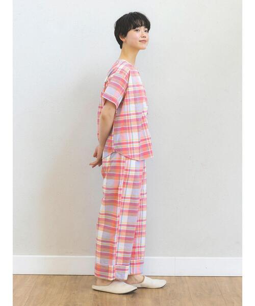 Et grenier by Samansa Mos2（エグルニエバイサマンサモスモス）の「マドラスチェックストレートパンツ（ルームウェア/パジャマ・レディース・ブルー/ピンク/イエロー・F）」の8枚目の写真