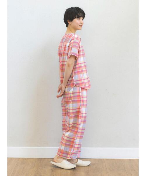 Et grenier by Samansa Mos2（エグルニエバイサマンサモスモス）の「マドラスチェックストレートパンツ（ルームウェア/パジャマ・レディース・ブルー/ピンク/イエロー・F）」の9枚目の写真