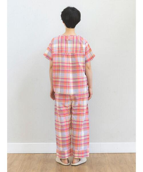 Et grenier by Samansa Mos2（エグルニエバイサマンサモスモス）の「マドラスチェックストレートパンツ（ルームウェア/パジャマ・レディース・ブルー/ピンク/イエロー・F）」の10枚目の写真