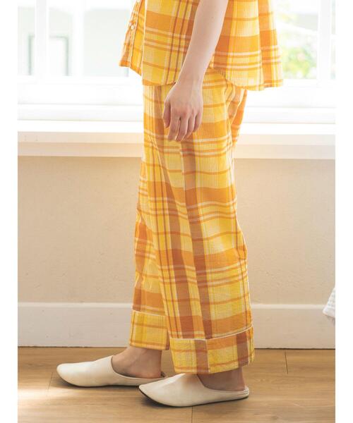 Et grenier by Samansa Mos2（エグルニエバイサマンサモスモス）の「マドラスチェックストレートパンツ（ルームウェア/パジャマ・レディース・ブルー/ピンク/イエロー・F）」の11枚目の写真