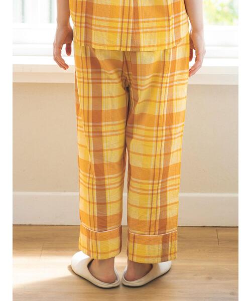 Et grenier by Samansa Mos2（エグルニエバイサマンサモスモス）の「マドラスチェックストレートパンツ（ルームウェア/パジャマ・レディース・ブルー/ピンク/イエロー・F）」の12枚目の写真