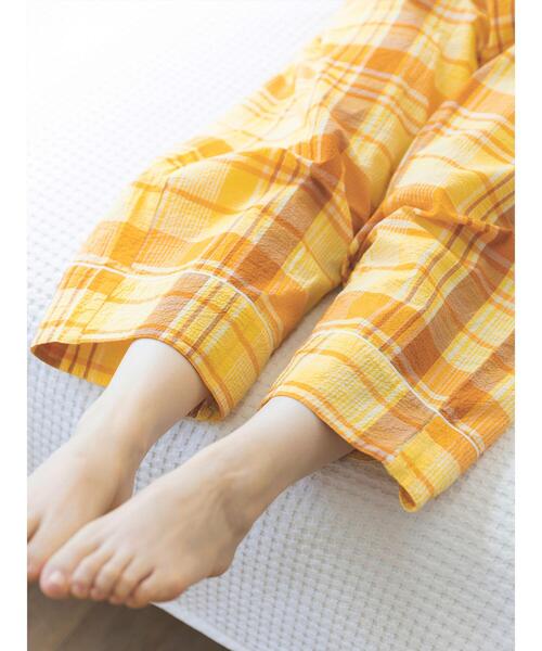 Et grenier by Samansa Mos2（エグルニエバイサマンサモスモス）の「マドラスチェックストレートパンツ（ルームウェア/パジャマ・レディース・ブルー/ピンク/イエロー・F）」の13枚目の写真
