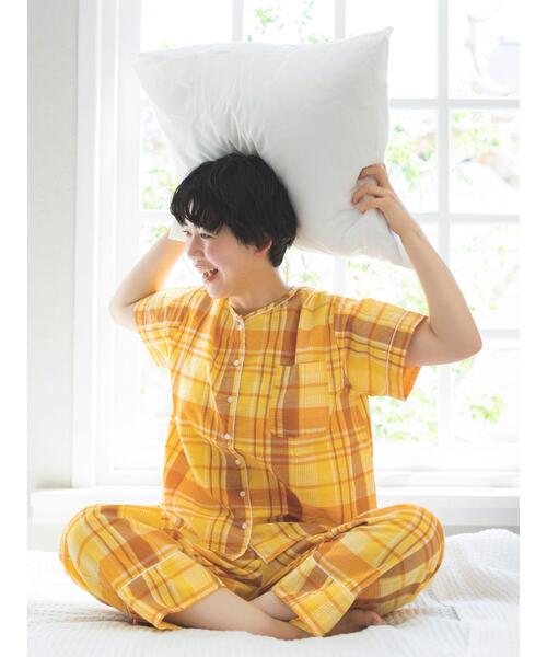 Et grenier by Samansa Mos2（エグルニエバイサマンサモスモス）の「マドラスチェックストレートパンツ（ルームウェア/パジャマ・レディース・ブルー/ピンク/イエロー・F）」の14枚目の写真