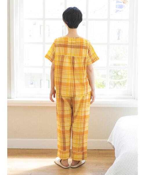 Et grenier by Samansa Mos2（エグルニエバイサマンサモスモス）の「マドラスチェックストレートパンツ（ルームウェア/パジャマ・レディース・ブルー/ピンク/イエロー・F）」の17枚目の写真