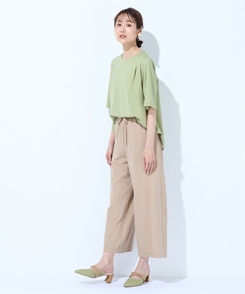Petit Honfleur(プチオンフルール)の「【接触冷感】フレアスリーブブラウス(Tシャツ/カットソー・レディース・サックスブルー/グリーン・M/L)」の5枚目の写真
