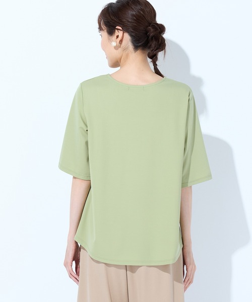 Petit Honfleur(プチオンフルール)の「【接触冷感】フレアスリーブブラウス(Tシャツ/カットソー・レディース・サックスブルー/グリーン・M/L)」の7枚目の写真