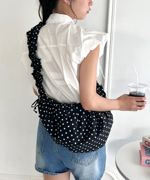 SOLLON.（ソルロン）の「ドットクシュクシュショルダーバッグ（ショルダーバッグ・レディース・ブラック/アイボリー/ホワイト・FREE）」の15枚目の写真