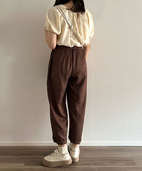 Cham.(チャム)の「2wayシンプルリボントップス(シャツ/ブラウス・レディース・オフホワイト/ベージュ/ブルー/ピンク・F)」の20枚目の写真