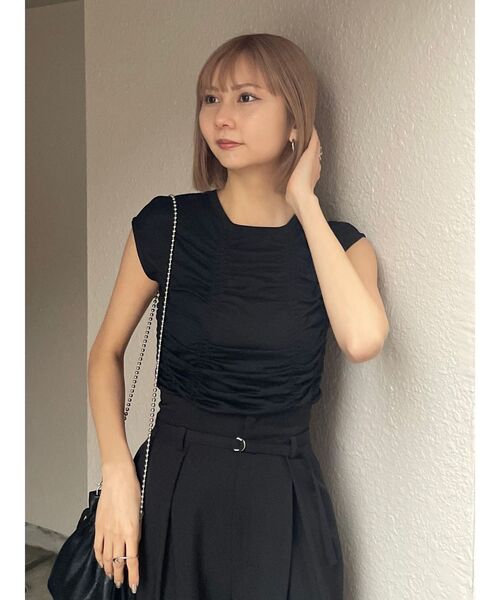 MURUA（ムルーア）の「ランダムシャーリングトップス（Tシャツ/カットソー・レディース・オレンジ/ブラック・FREE）」の21枚目の写真