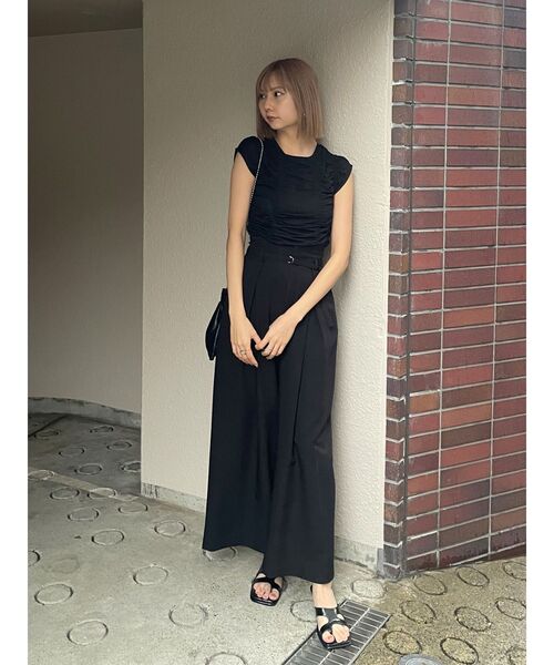 MURUA（ムルーア）の「ランダムシャーリングトップス（Tシャツ/カットソー・レディース・オレンジ/ブラック・FREE）」の15枚目の写真