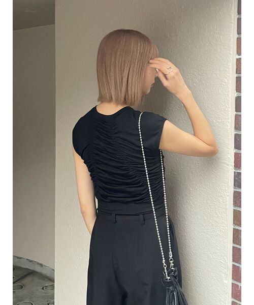 MURUA（ムルーア）の「ランダムシャーリングトップス（Tシャツ/カットソー・レディース・オレンジ/ブラック・FREE）」の14枚目の写真