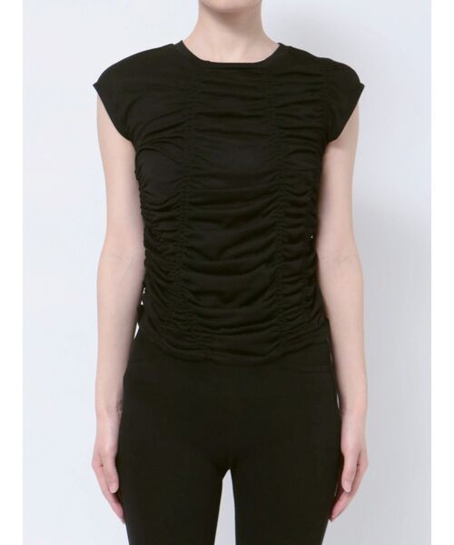 MURUA（ムルーア）の「ランダムシャーリングトップス（Tシャツ/カットソー・レディース・オレンジ/ブラック・FREE）」の13枚目の写真