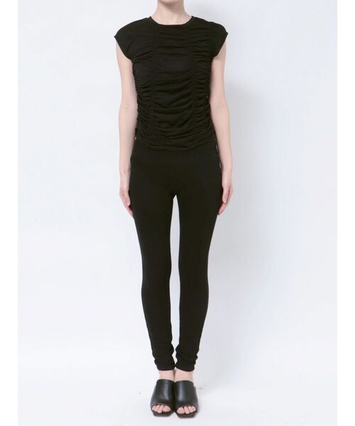 MURUA（ムルーア）の「ランダムシャーリングトップス（Tシャツ/カットソー・レディース・オレンジ/ブラック・FREE）」の6枚目の写真