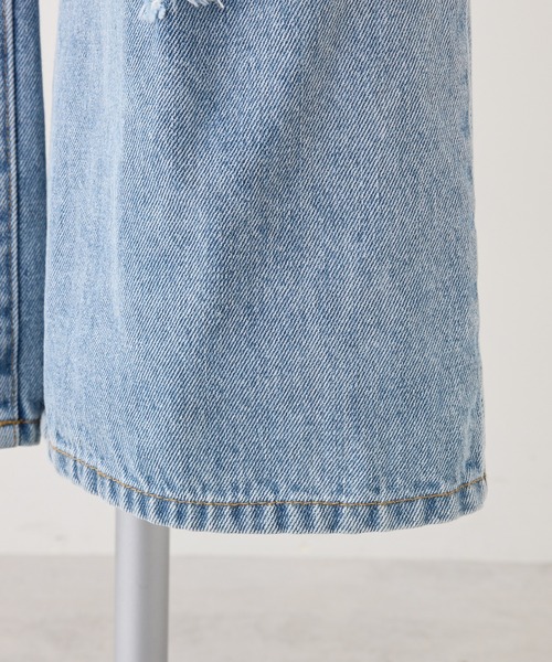 one after another NICE CLAUP（ワンアフターアナザーナイスクラップ）の「ダメージデニムワイドパンツ【SMサイズ展開】（デニムパンツ・レディース・サックスブルー/ブラック/ブルー・MEDIUM/SMALL）」の19枚目の写真