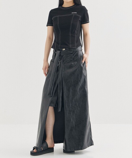 JOHN LAWRENCE SULLIVAN（ジョンローレンスサリバン）の「【JOHN LAWRENCE SULLIVAN/ジョンローレンスサリバン】《STUDIOUS別注》ジャージービスチェTシャツ（Tシャツ/カットソー・レディース・ブラック/ホワイト・FREE）」の16枚目の写真