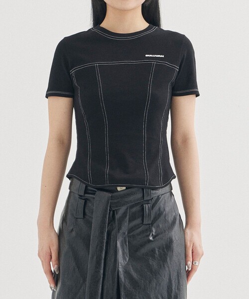 ジョンローレンスサリバン　シースルージャージービスチェTシャツ JOHN LAWRENCE SULLIVAN/ジョンローレンスサリバン】SEE-THROUGH