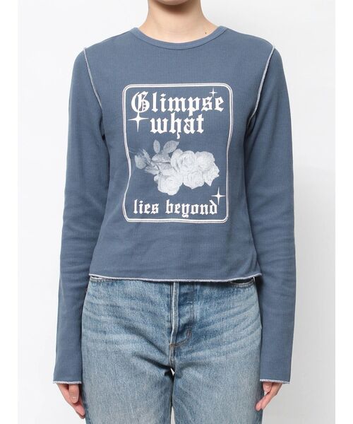 jouetie(ジュエティ)の「ワッフルフィットロンT(Tシャツ/カットソー・レディース・ブラック/オフホワイト/ブルー・MEDIUM)」の6枚目の写真