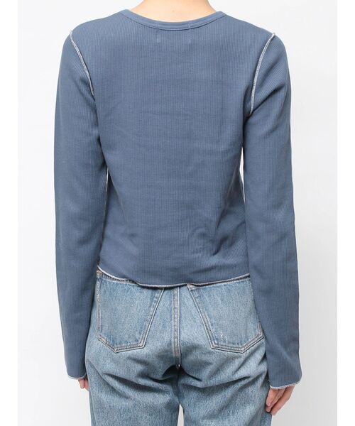 jouetie(ジュエティ)の「ワッフルフィットロンT(Tシャツ/カットソー・レディース・ブラック/オフホワイト/ブルー・MEDIUM)」の4枚目の写真