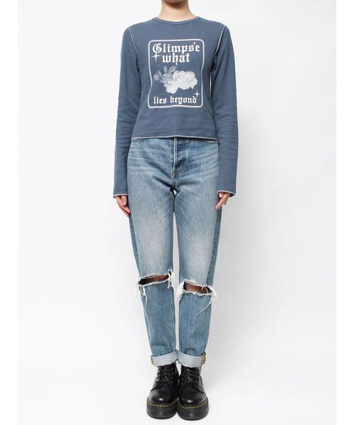 jouetie(ジュエティ)の「ワッフルフィットロンT(Tシャツ/カットソー・レディース・ブラック/オフホワイト/ブルー・MEDIUM)」の14枚目の写真