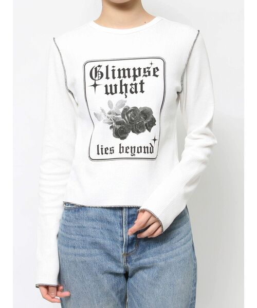 jouetie(ジュエティ)の「ワッフルフィットロンT(Tシャツ/カットソー・レディース・ブラック/オフホワイト/ブルー・MEDIUM)」の8枚目の写真