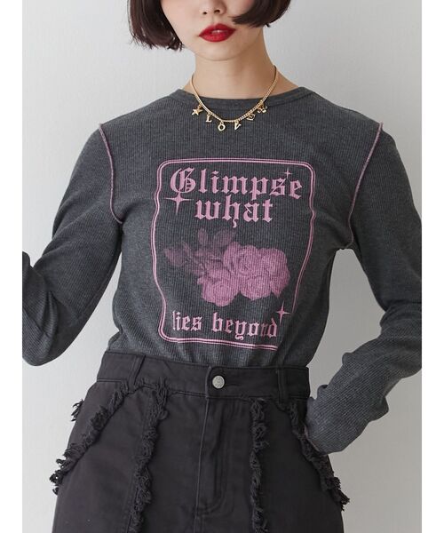 jouetie(ジュエティ)の「ワッフルフィットロンT(Tシャツ/カットソー・レディース・ブラック/オフホワイト/ブルー・MEDIUM)」の20枚目の写真