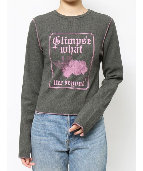 jouetie(ジュエティ)の「ワッフルフィットロンT(Tシャツ/カットソー・レディース・ブラック/オフホワイト/ブルー・MEDIUM)」の2枚目の写真